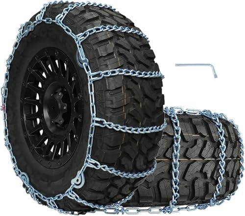 SCITOO QG2228CAM Snow Chains for Passenger Car,Pickup,Trucks,SUV - Set of 2