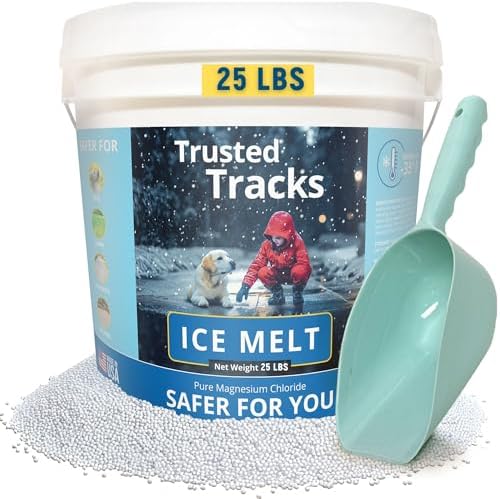 FIREKI Ice Melt, Pet Safe Ice Melt 25 LBS Premium Snow Melter, Pure Magnesium Chloride, Safer for Pets, Concrete, Effective to -35 F, 25 lb