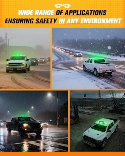 LUMENIX 56 LED Green Rooftop Beacon Strobe Light Bar for Trucks