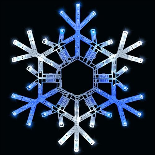 Brightown Christmas Lights Outdoor, 72 LED 20" Folding Big Snowflake Lights