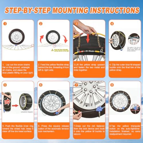 Auto Lock Snow Tire Chains for Car Light Truck SUV Pickup Trucks