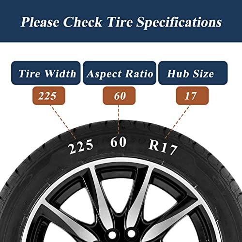 Snow Chains, 215-315mm Universal Tire Chains for Car, SUV, RV, Pickup Trucks, Adjustable Emergency Anti-Skid Thickening Tire Traction Chain (6 Packs)