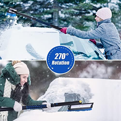SEG Direct 50" Extendable Snow Brush with Ice Scraper, Snow Brush for Car