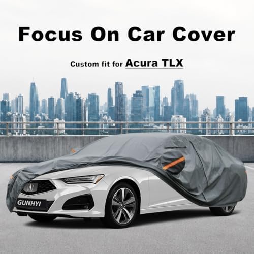 GUNHYI Premium Car Cover Custom Fit Acura TLX (2014-2026), 16 Layers Heavy Duty Car Cover Waterproof All Weather with Zipper Door for Sun Rain Snow Dust Uv Protection