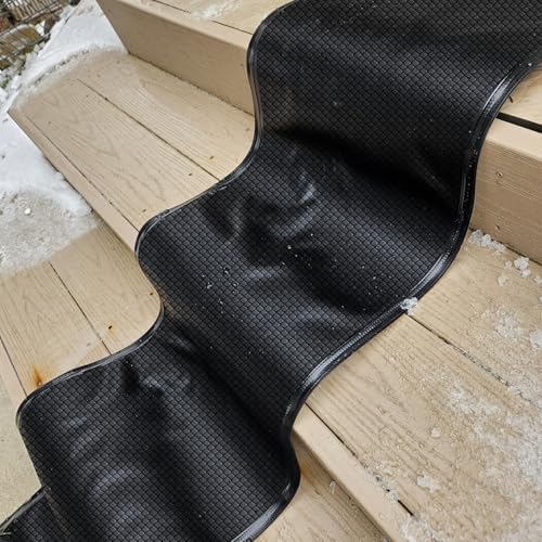 JOJOCY Outdoor Heated Snow Melting Mats, 110V Non-Slip Electric Ice Melting Mats for Driveways, Walkways, Stairs & Sidewalks Weatherproof PVC Heated Mats with 15ft Power Cord (36×300cm(14"×9.8ft))