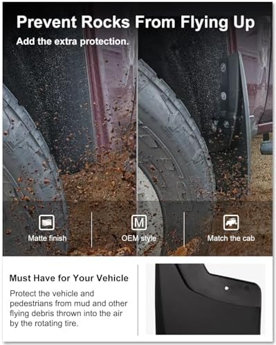 Kiwi Master No Drill Mud Flaps for 2014-2018 Chevy Silverado 1500/2500/3500