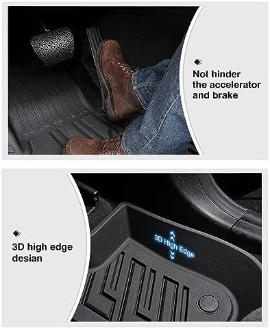 Powerty Floor Mats for 2018-2024 BMW X3 / 2019-2024 BMW X4 (Fit All Models) All Weather 3D TPE Anti-Slip Car Liners for 1st & 2nd Row Accessories
