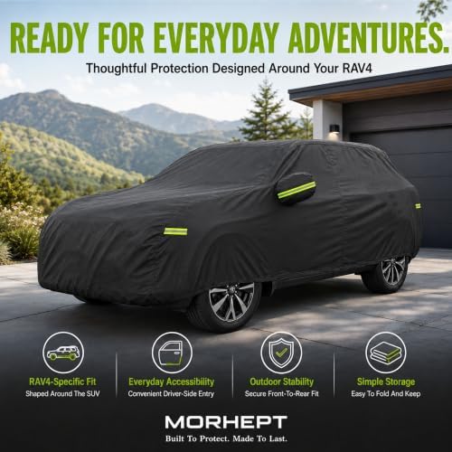 Car Cover for Toyota RAV4, Waterproof with Door Zipper