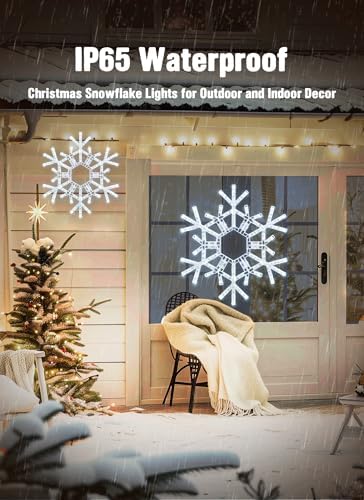 Brightown Christmas Lights Outdoor, 108LED 36" Folding Big Snowflake Lights