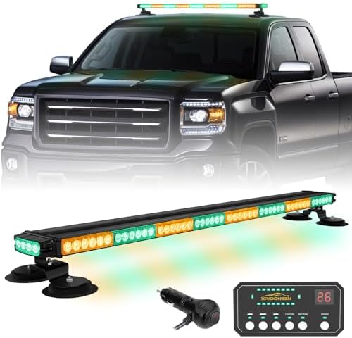 XRIDONSEN 37" 104 LED Roof Strobe Light Bar Rooftop Magnetic lights