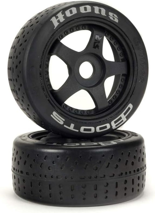 ARRMA DBoots Hoons 42/100mm Silver Belted RC Tires Mounted on 2.9" 5-Spoke 17mm Hex Wheels (Set of 2): ARA550070, Black