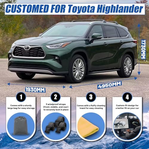 SUV Car Cover Custom Fit for Toyota Highlander (2001-2026)