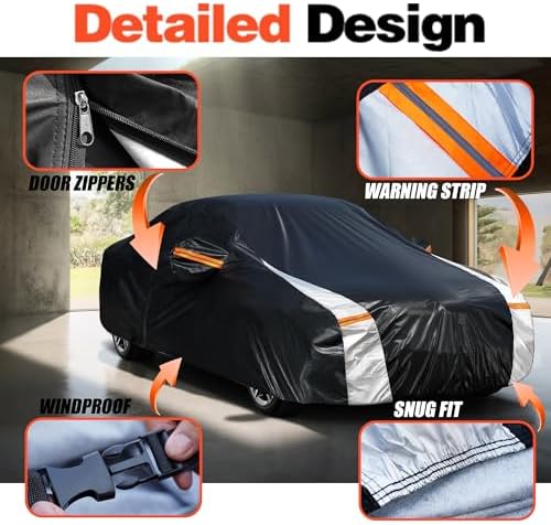 Mercedes-Benz C-Class/CLA-Class Sedan Car Cover 100% Waterproof All Weather, Car Cover Custom Fit 2004-2026 C500/C550/C450/C400/C300/C350/AMG, Outdoor car Cover Rain Sun UV Protection.