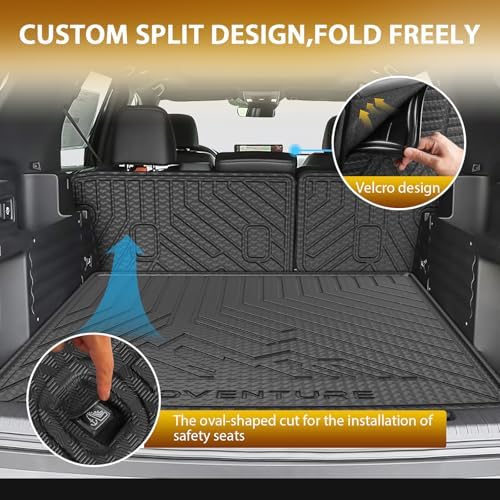 Powerty Floor Mats for Honda Passport 2026 2027, All Weather 3D TPE Anti-Slip Trunk Cargo Liner Seat Back Covers Protectors Full Set Car Accessories
