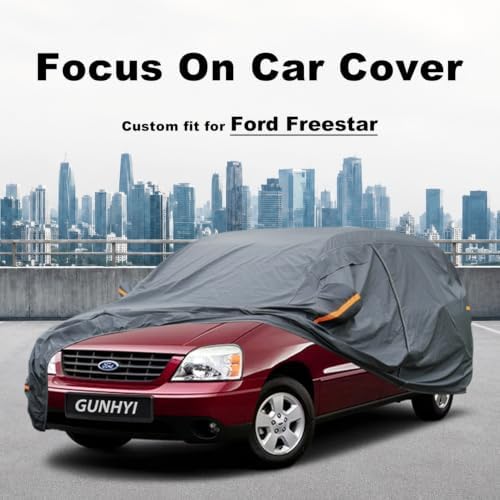 GUNHYI Premium Car Cover Custom Fit Ford Freestar, 16 Layers Heavy Duty Car Cover Waterproof All Weather with Zipper Door for Sun Rain Snow Dust Uv Protection