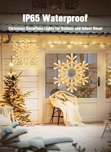 Brightown Christmas Lights Outdoor, 108LED 36" Folding Big Snowflake Lights