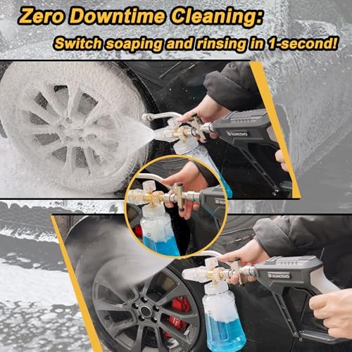 Raincovo Foam Cannon with Pressure Washer Gun, Dual Connector Accessories