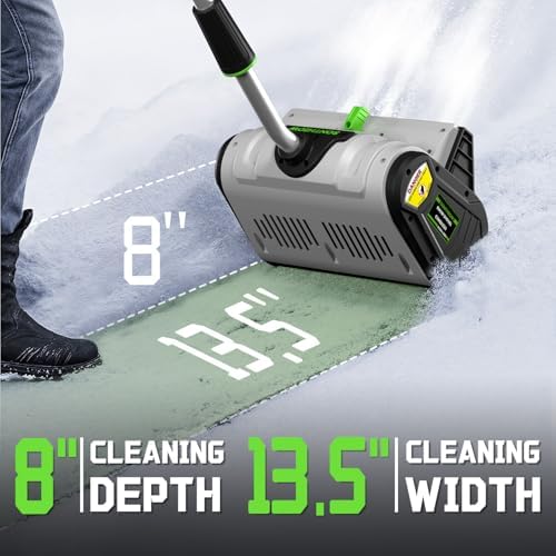 SONTHIOW 40V Battery Powered Snow Shovel, 2×4.0Ah Electric Snow Blower