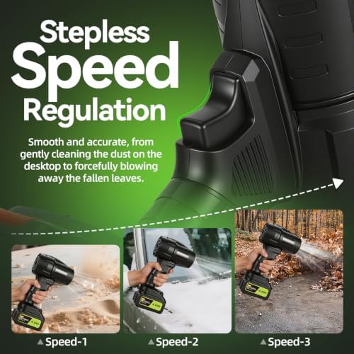 980,000 RPM Cordless Leaf Blower with 2 x 4.0Ah Batteries & Fast Charger, Handheld Rechargeable Electric Blower, Turbo Jet Blower for Lawn Care, Snow, Yard & Car Drying, Gift for Men/Father/Husband