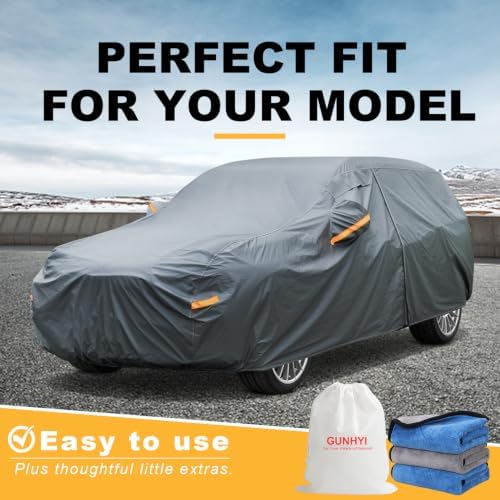 GUNHYI Premium Car Cover Custom Fit Mazda Tribute, 16 Layers Heavy Duty Car Cover Waterproof All Weather with Zipper Door for Sun Rain Snow Dust Uv Protection
