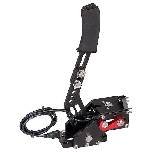 CNRAQR PC Racing Game USB Handbrake for 16Bit SIM for Racing Games, Compatible with G27 G29 G923 T500 T300 Simulate Linear Handbrake(Only PC System)