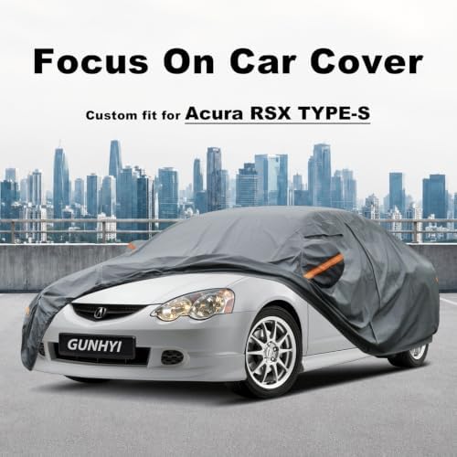 GUNHYI Premium Car Cover Custom Fit Acura RSX Type-S, 16 Layers Heavy Duty Car Cover Waterproof All Weather with Zipper Door for Sun Rain Snow Dust Uv Protection