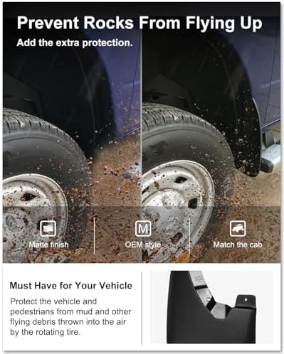 Kiwi Master No Drill Mud Flaps for 2009-2018 Ram 1500/2500/3500 w/o Fender