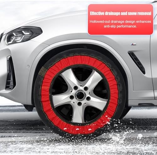 2 Pack Automotive Snow Socks for Tires Snow Socks Fabric Car Chains Easy to Install Winter Car Accessories for Passenger Cars SUV Trucks Pickup Winter Emergency(185/65R16)