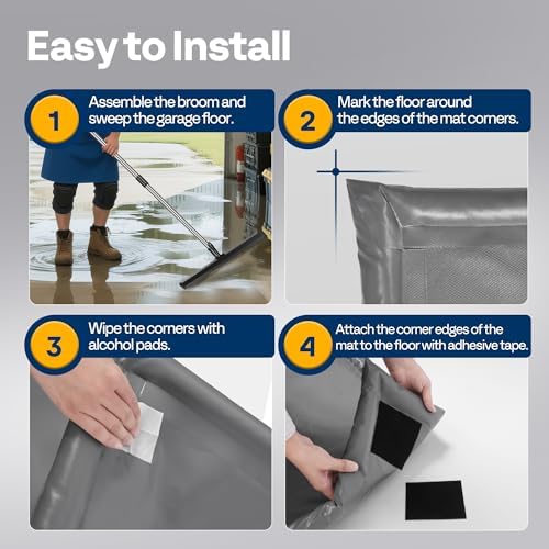 VIVOHOME Garage Floor Mat 7'9" x 18' Containment Mat with Stay Put Corner