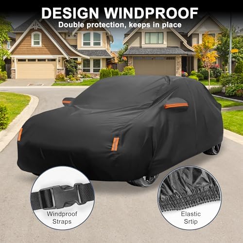 X AUTOHAUX 210D-PU Car Cover for Honda Civic Sedan Coupe