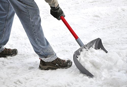TABOR TOOLS Snow Pusher with Fiberglass Handle, 18 Inch Wide Blade, Snow Shovel with Comfortable D Grip Handle. J219A. (Snow Pusher, Long 35 Inch Handle)