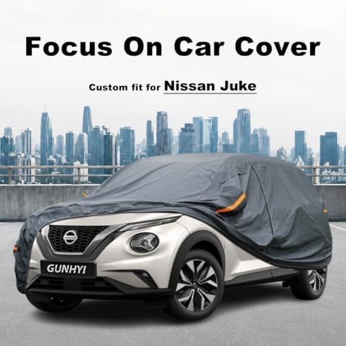GUNHYI Premium Car Cover Custom Fit Nissan Juke, 16 Layers Heavy Duty Car Cover Waterproof All Weather with Zipper Door for Sun Rain Snow Dust Uv Protection
