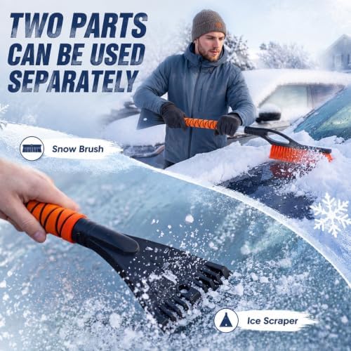 Uiifan 6 Pack 27" Snow Brush and Ice Scraper for Car SUV Truck,Orange