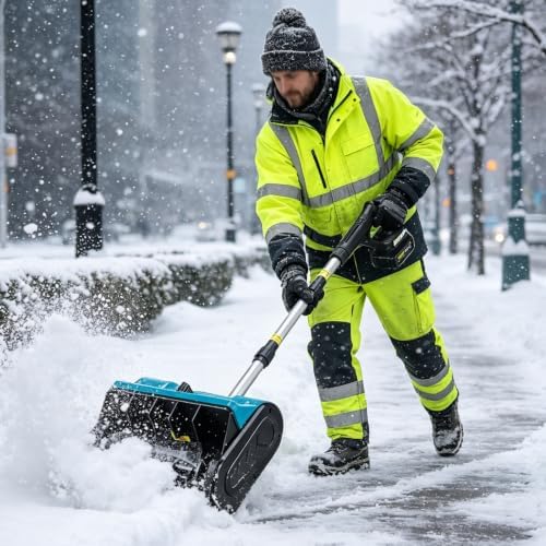 Snow Removal Machine, Tackles Wet Snow, Dry Powder and Slush with Ease, Powerful brushless Motor Handles it All, Detachable Design, Perfect for driveways and walkways 2Battery