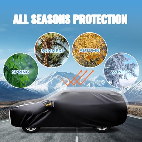 Multi-Layers Car Cover Custom Fit for Mini Countryman 2015-2026 100% Waterproof All Weather Automobiles, Heavy Duty Full Exterior Car Covers for Rain Sun UV Protection with Door Zipper.