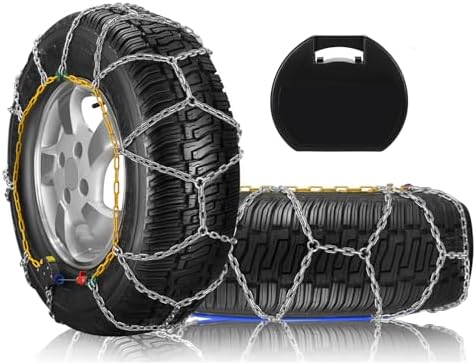 SCITOO HKN150 Snow Chains for Passenger Car, Pickup, Trucks, SUV - Set of 2