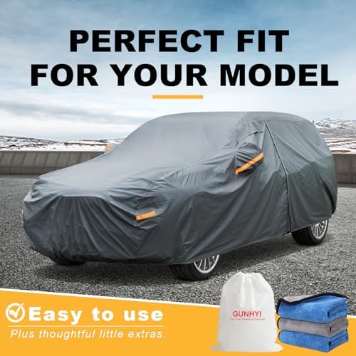 GUNHYI Premium Car Cover Custom Fit Chevrolet Chevy Equinox (2005-2026), 16 Layers Heavy Duty Car Cover Waterproof All Weather with Zipper Door for Sun Rain Snow Dust Uv Protection