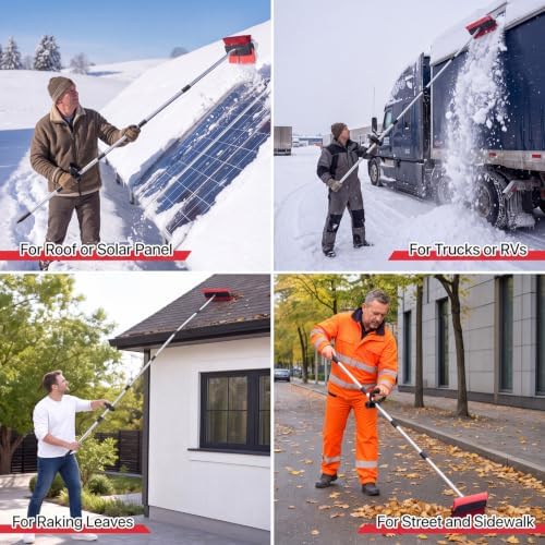 Chumia 16 Inch Roof Rakes for Snow 2.7-20 ft Telescoping Pole