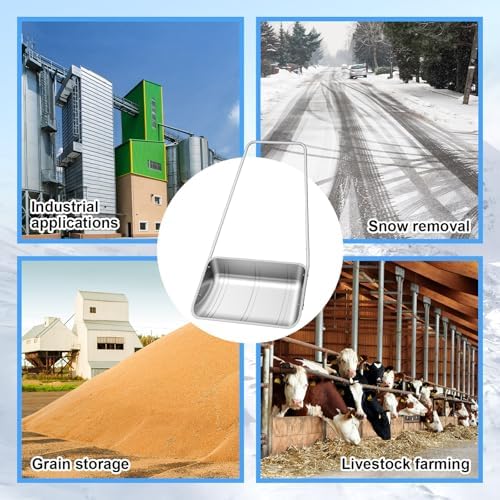 Cinnvoice 28" Wide Double Pole Snow Shovel Sleigh Scoop Shovel for Driveway Heavy Duty Aluminum Blade Remover Ergonomic Handle Barn Pusher Hand Plow, Easily Remove Sidewalks Ice Removal Winter Tool