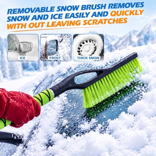 Uiifan 24 Pcs 27 Inch Snow Brush and Ice Scrapers for Car- 4 Colors