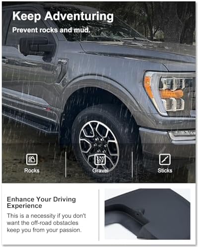 Kiwi Master No Drill Mud Flaps for 2015-2020 Ford F-150 Without Fender