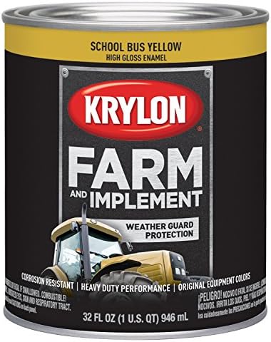Krylon 2038 Farm & Implement Brush, High Gloss, School Bus Yellow, 1 Quart Architectural Paints