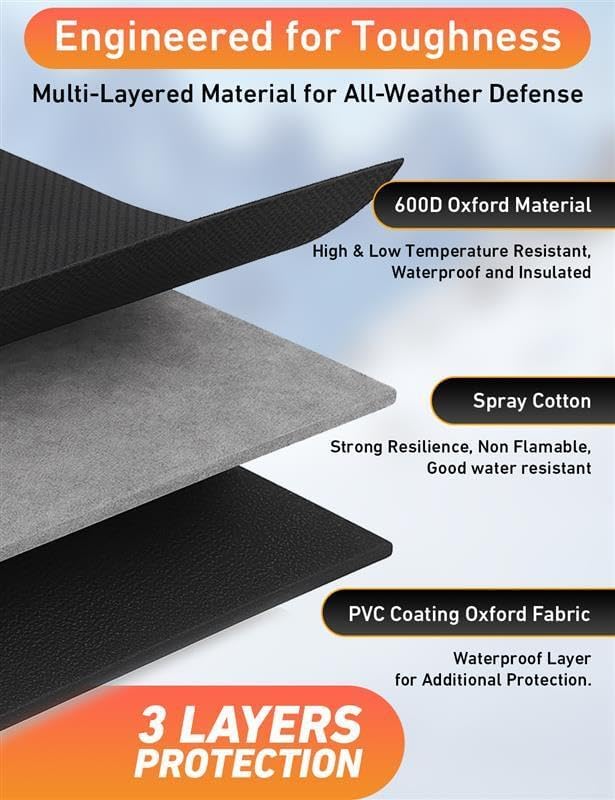 EcoNour Car Snow Cover Compatible for Volkswagen Jetta | Windshield Cover for Ice and Snow with S-Hook Straps | Heavy-Duty 600D Oxford Winter Car Cover, Waterproof & Anti-Slip