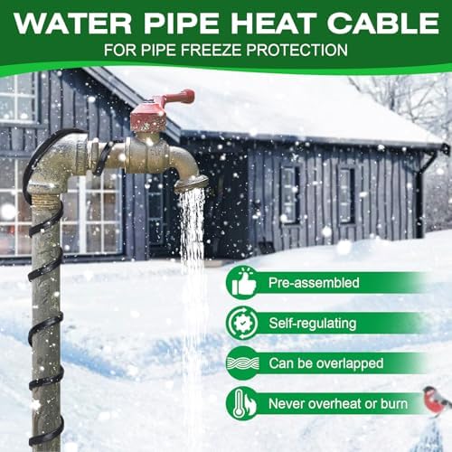 30FT Pipe Heating Cable for Water Pipes, Heat Tape for Water Pipe