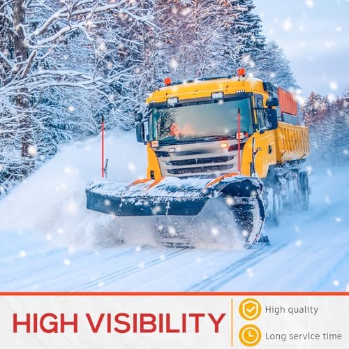 Lasnten 2 Pcs 27 Inch Snow Plow Blade Markers Guide Kit Steel Wire Inside Bolt on Bumper Guides High Visibility Easy Installation for Atv Western Snowplows(Red)
