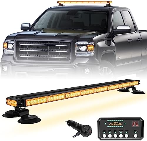 XRIDONSEN 37" 104 LED Roof Strobe Light Bar, Top Amber Lights for Trucks