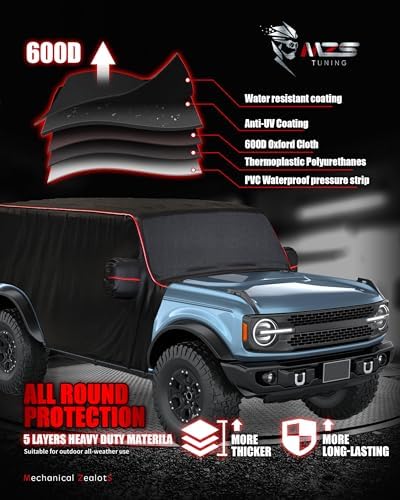 MZS 600D Waterproof Outdoor Cab Cover for Bronco 4 Door 2021-2026