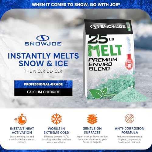 Snow Joe Premium Enviro Blend Ice Melt & Deicer, Safer for Concrete, 25 lb