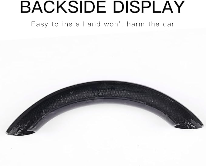 JSWAN Real Carbon Fiber Steering Wheel Cover for Tesla Model 3 2017 to 2023 Model Y 2020 to 2024 Steering Wheel Cover Steering Wheel Wrap Protector Interior Accessories (Forging Upper Part)