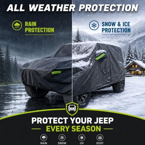 Waterproof Cover for Jeep Wrangler 2-Door with Driver Door Zipper